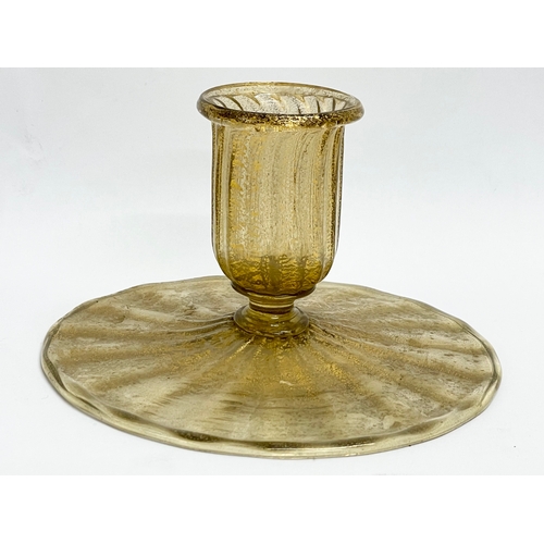 102 - A set of 4 early 20th century Venetian Murano Glass candleholders by Antonio Salviati. 12x7cm