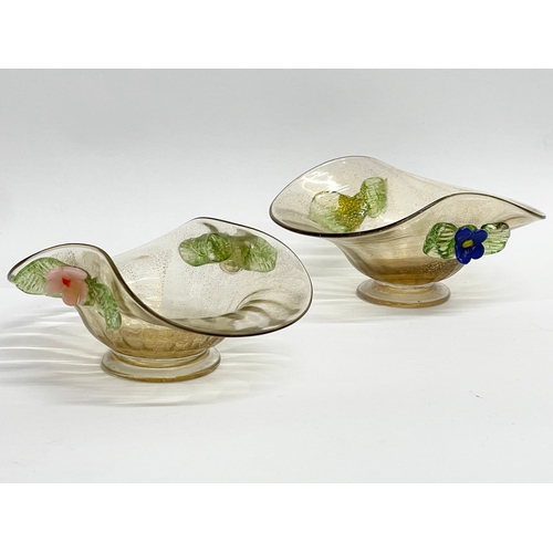 105 - 3 pieces of vintage Venetian Murano Glass by Antonio Salviati. Dish measures 14cm