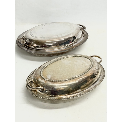 154 - 4 early 20th century silver plated food warmers. 30x21x15cm