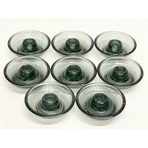 171 - A set of 8 Norwegian Mid Century glass candleholders by Tyrilys. 1950’s Norway. 5.5cm