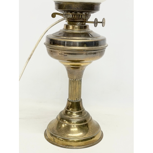 181 - A vintage Victorian style brass table lamp. 57cm