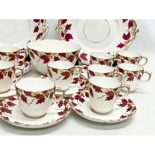 187 - A 32 piece 19th century tea service. Stamped F. Simpson Newington Butts, London.