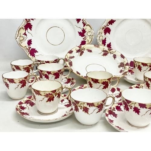 187 - A 32 piece 19th century tea service. Stamped F. Simpson Newington Butts, London.