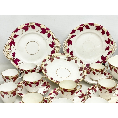 187 - A 32 piece 19th century tea service. Stamped F. Simpson Newington Butts, London.