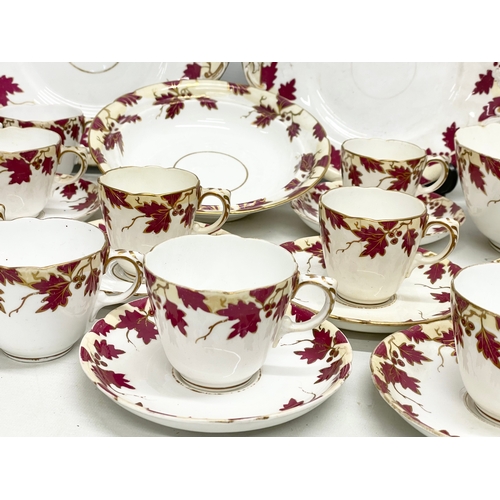 187 - A 32 piece 19th century tea service. Stamped F. Simpson Newington Butts, London.