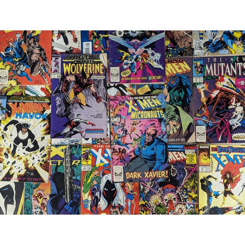 201 - A collection of 1980s X-Men Comic books including Wolverine, The New Mutants, etc.