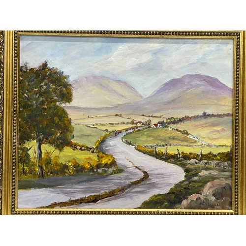 580 - An oil painting by Eddie O’Neill. The Mourne Mountains. 36x29.5cm. Frame 48x41cm