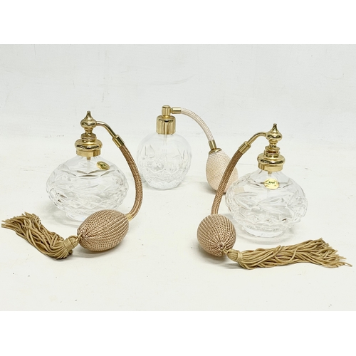 582 - 3 Tyrone Crystal perfume bottles.