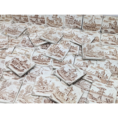 30C - A large quantity of 19th century Dutch tiles, (82 pieces). 12x12cm