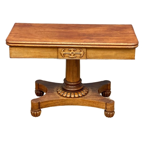 1162 - A William IV mahogany cut down turnover tea table. 91x45x60cm