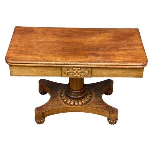 1162 - A William IV mahogany cut down turnover tea table. 91x45x60cm