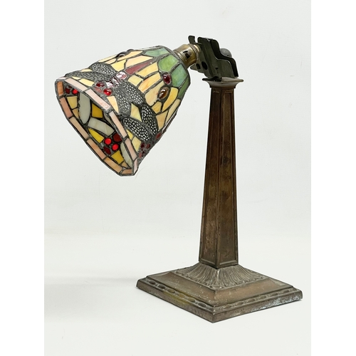 11 - An early 20th century ‘Emeralite’ no.9 Daylite Desk Lamp by H.G. McFaddin & Co, with Tiffany style s... 