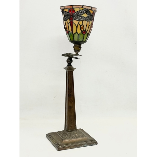 11 - An early 20th century ‘Emeralite’ no.9 Daylite Desk Lamp by H.G. McFaddin & Co, with Tiffany style s... 