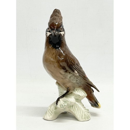 67 - 3 1960’s Goebel pottery birds. A Goebel Waxwing 17cm. A Goebel Robin 12.5cm. A Goebel Hawfinch 16cm.