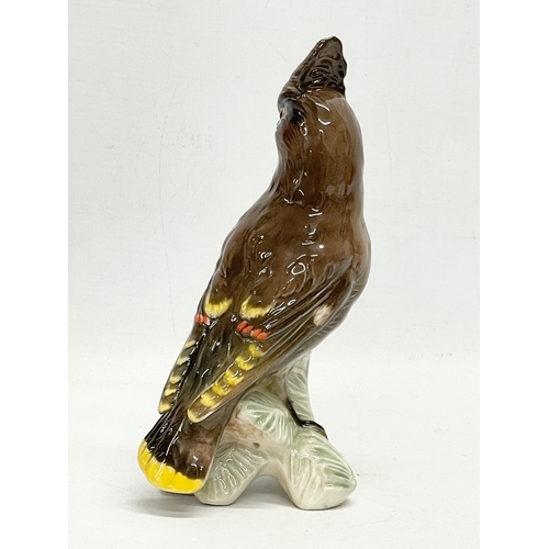 67 - 3 1960’s Goebel pottery birds. A Goebel Waxwing 17cm. A Goebel Robin 12.5cm. A Goebel Hawfinch 16cm.