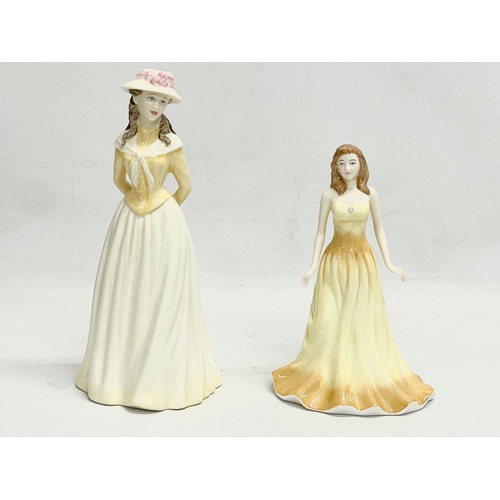 197 - 5 Royal Doulton figurines. 21cm. Royal Doulton Fair Lady. Royal Doulton Janine. Royal Doulton Butter... 