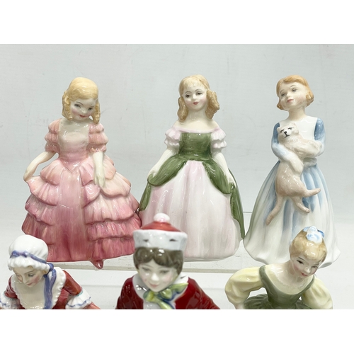 201 - A collection of 9 small Royal Doulton figurines and a Staffordshire Francesca ‘Francis’ figurine. Ro... 