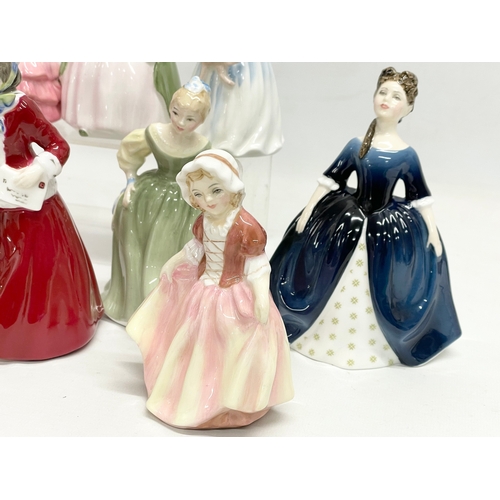 201 - A collection of 9 small Royal Doulton figurines and a Staffordshire Francesca ‘Francis’ figurine. Ro... 