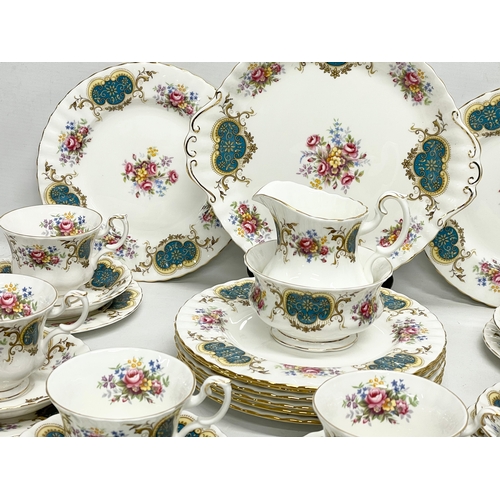 73 - A 35 piece Royal Albert ‘Berkeley’ tea set. 8 salad plates, 8 sandwich plates, 8 cups, 8 saucers, ca... 