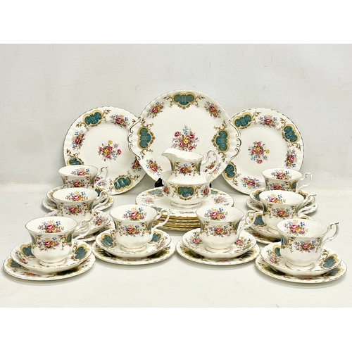 73 - A 35 piece Royal Albert ‘Berkeley’ tea set. 8 salad plates, 8 sandwich plates, 8 cups, 8 saucers, ca... 