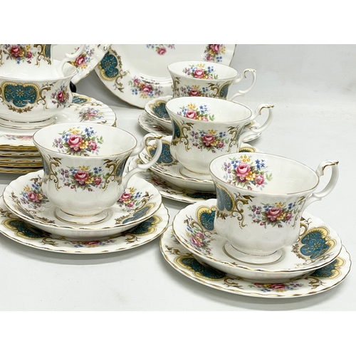 73 - A 35 piece Royal Albert ‘Berkeley’ tea set. 8 salad plates, 8 sandwich plates, 8 cups, 8 saucers, ca... 