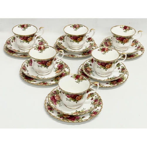 33 - An 18 piece Royal Albert ‘Old Country Roses’ tea set.  6 sandwich plates, 6 saucers, 6 cups.