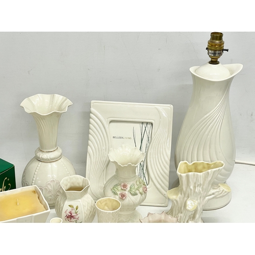 229 - A collection of Belleek pottery.