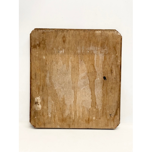 81 - An early 20th century Madonna and Child copper panel on wooden frame. 45x49cm