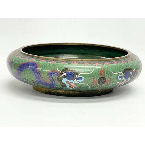 85 - A large early 20th century Chinese Cloisonné enamel bowl. 30x9cm