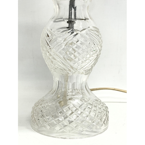 240 - A large Tyrone Crystal ‘Slieve Donard’ table lamp and shade. 24x44cm