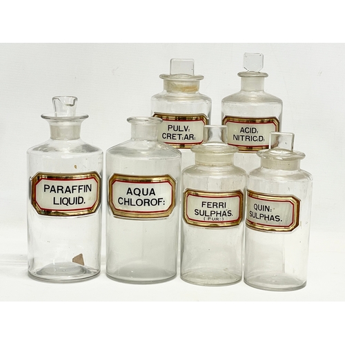 93 - 6 late 19th/early 20th century chemist jars. 22.5cm