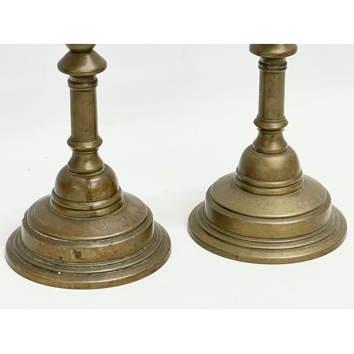 38 - A pair of rare Gusums Bruk brass candlesticks. Sweden. Circa 1900. 10x19cm