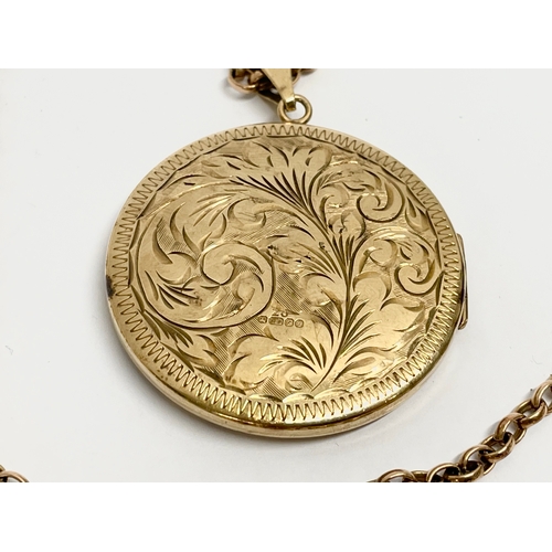 138 - A 9ct gold chain and locket. 32.26 grams.