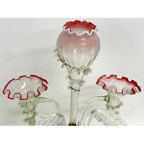 45 - A Victorian Vaseline Glass epergne. 27x42cm.