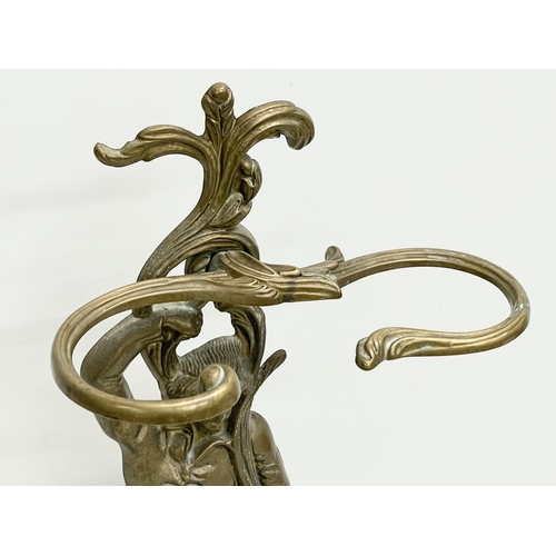 270 - A vintage brass umbrella stick stand. 33x20x59cm