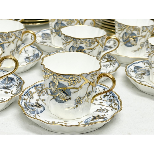 57 - A 42 piece excellent quality rare late 19th century Wedgwood fine porcelain coffee set, with hand pa... 