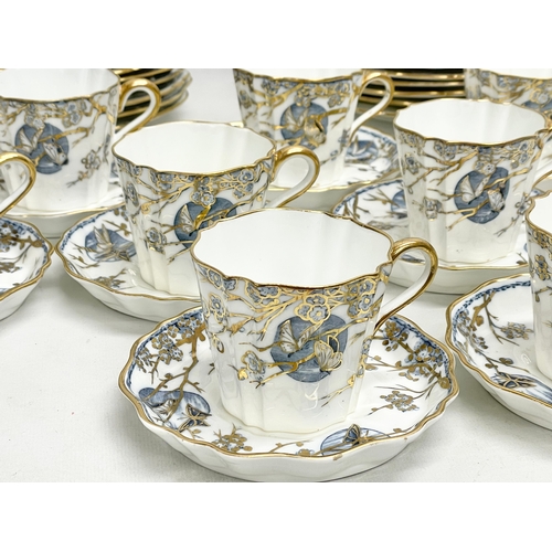 57 - A 42 piece excellent quality rare late 19th century Wedgwood fine porcelain coffee set, with hand pa... 