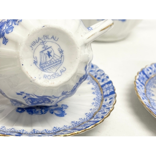 302 - An 11 piece early 20th century fine porcelain ‘China Blau Rosslau’ coffee set by H. Schomberg & Sons... 