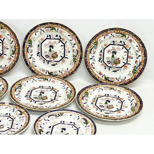 313 - A collection of 19th century Ashworth Real Ironstone China dinnerware. Circa 1862-1890. 6 dinner pla... 