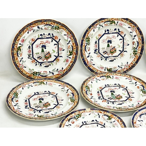 313 - A collection of 19th century Ashworth Real Ironstone China dinnerware. Circa 1862-1890. 6 dinner pla... 