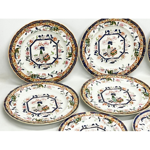 313 - A collection of 19th century Ashworth Real Ironstone China dinnerware. Circa 1862-1890. 6 dinner pla... 