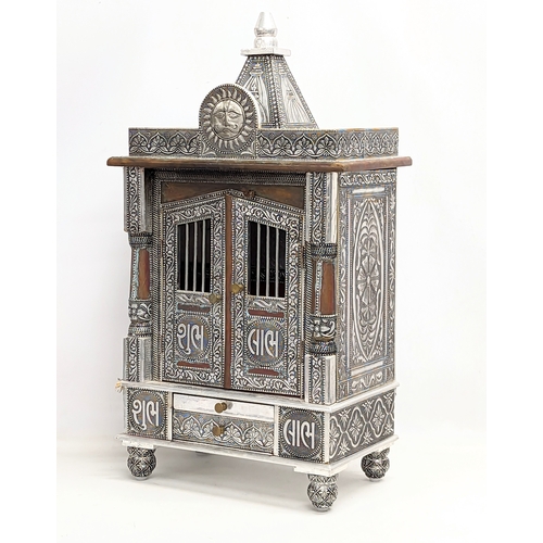 331 - A wooden Puja Mandir Temple cabinet with drawer. 40.5x24x75cm