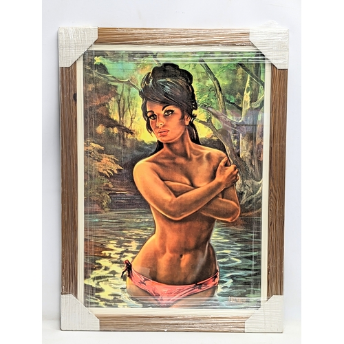 61 - A large Mid Century J. H. Lynch print, titled 'Nymph'.' 56.5x76.5cm with frame.