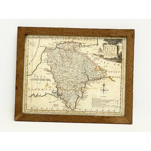 130 - An old map of Devon Shire. 29x23cm