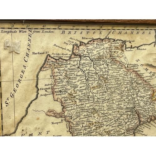 130 - An old map of Devon Shire. 29x23cm