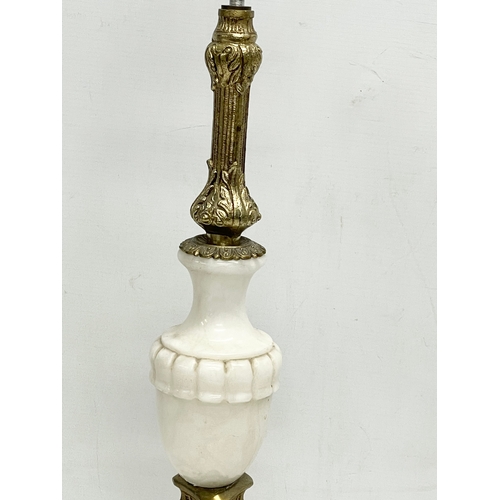 356 - A large vintage ornate brass and marble table lamp. Base measures 56cm