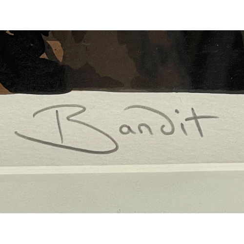 64 - A large signed Limited Edition ‘Bandit’ lithograph by John Marshall. 2001. 68/85. 103x104cm