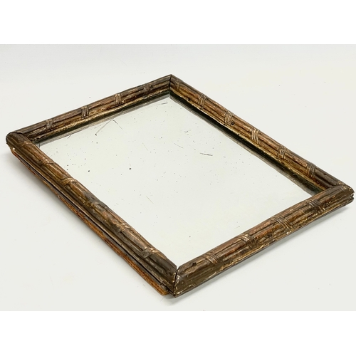 370 - A 19th century gilt faux bamboo framed mirror. 28x35cm