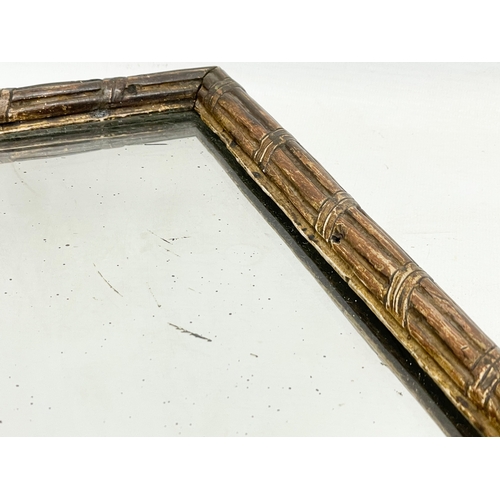 370 - A 19th century gilt faux bamboo framed mirror. 28x35cm