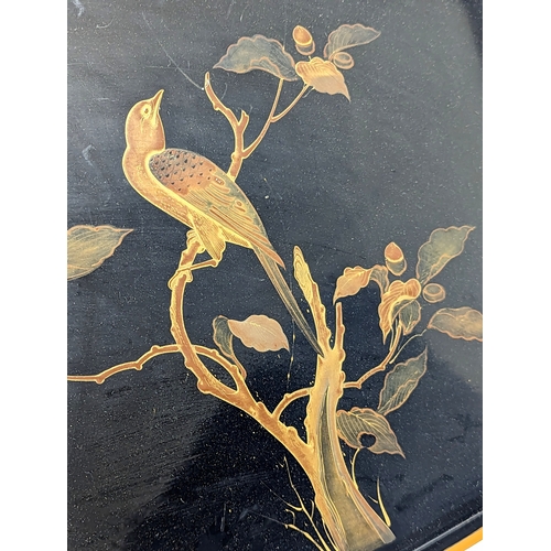 549 - A vintage Japanese lacquered tray. 58x36.5cm